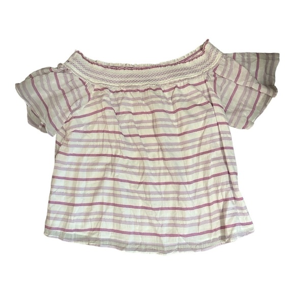 Lane Bryant Purple Striped Off Shoulder Top Size 26/28 - Picture 4 of 7